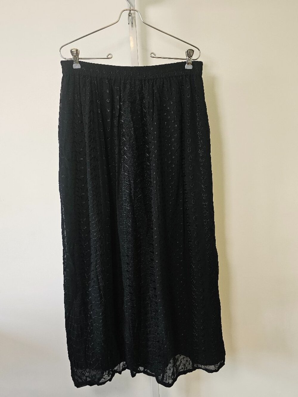 Sacred Threads Skirt Black Maxi Sheer Embroidered Mesh Goth Whimsigoth M/L